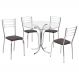 Conjunto Mesa de Jantar Redonda com Vidro 80cm com 4 Cadeiras Multimóveis CR50138 Marrom