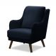 Poltrona Decorativa Catar com Tachas Veludo Azul Marinho G33 - Gran Belo