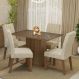 Conjunto Sala de Jantar Mesa Tampo de Vidro 4 Cadeiras Rustic/Imperial Reale Madesa