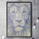 Quadro Decorativo Face do Leão Esboço em Caneta-24x34Cm