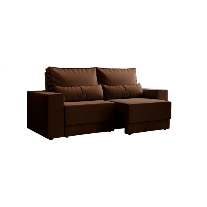 Sofá 3 Lugares Retrátil Sochi Suede Marrom