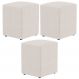 Kit 03 Puffs Quadrado L02 Decorativo Linho Cru - Lyam Decor