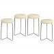 Kit 4 Banqueta Banco | Banqueta Aço Média Cozinha Bar Balcão 60cm Bege