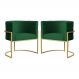 Kit 02 Poltronas Decorativa Luana Luxo Veludo Verde - DS Estofados