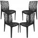 Kit 04 Cadeiras Decorativas Sala de Jantar Gruvyer F03 Preto - Lyam Decor