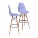 KIT 2 BANQUETAS 6602 PP CINZA BASE MADEIRA