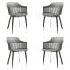 Kit 4 Cadeiras Decorativas Prescott Sala de Jantar PP/PU Cinza G56 - Gran Belo