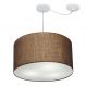 Pendente Cilíndrico Com Desvio Md-4235 Cúpula em Tecido 45x30cm Café - Bivolt