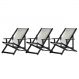 Kit 3 Espreguiçadeiras Dobrável Black CB-Branco