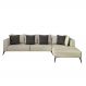 Sofá 5 Lugares Doha com Chaise Direito Poliéster Creme