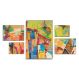 Conjunto quadros decorativos Assimetrico Colorful brushstrokes 115x60cm