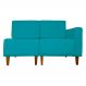 Poltrona Decorativa Alice Lado Esquerdo Pés Trapézio Suede Azul Turquesa