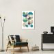 Quadro Abstrato Bauhaus Cores Frias 60x43 Filete Marfim