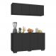 Kit Armário de Cozinha Aéreo e Balcão 4 Portas Multimóveis MP2171 Preto