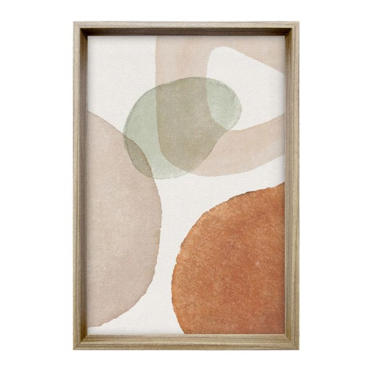 Quadro Abstrato Formatos com Vidro Colorido 50x70 cm