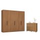 Image of Conjunto Quarto Guarda Roupa e Comoda Caroline Amendola DE626CL43YKIMOB