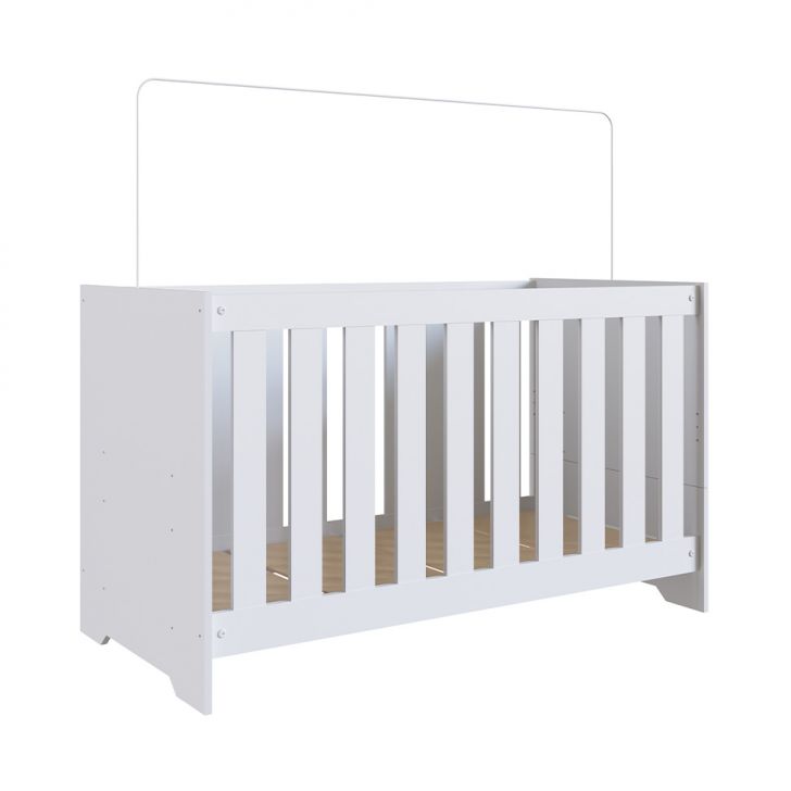 Berço Multifuncional com Colchão (130x60cm) Aconchego Branco