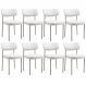 Kit 08 Cadeiras Decorativas Para Sala De Jantar Melina Base Arena L02 Facto Branco - Lyam Decor