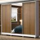 Guarda Roupa Casal 100% MDF Madesa Zurique 3 Portas de Correr com Espelho com Pés - Branco/Rustic