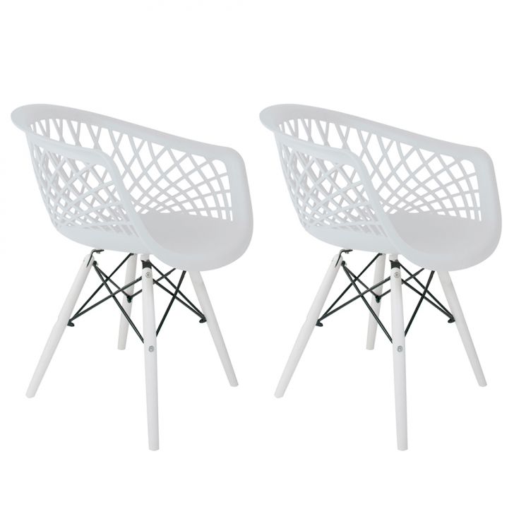 Conjunto com 2 Cadeiras Web Branco
