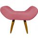Puff Para Sala, Quarto E Escritório Decorativo Emilia Suede Rosé Pé Castanho - Clique E Decore