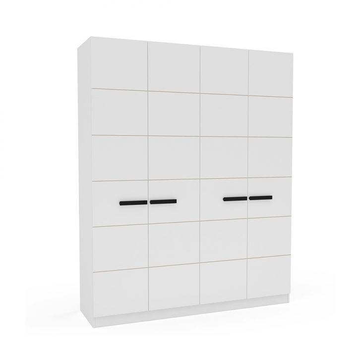 Guarda-roupa Casal Lisboa 4 Portas 4 Gavetas Branco