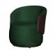 Poltrona Orgânica Decorativa Beatriz Veludo Verde/PU Marrom - Montanaris Decor