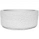 Vaso Texturizado Clássico M Baixo Artesanal 5,5x12,5cm Em Resina Mineral - Branco