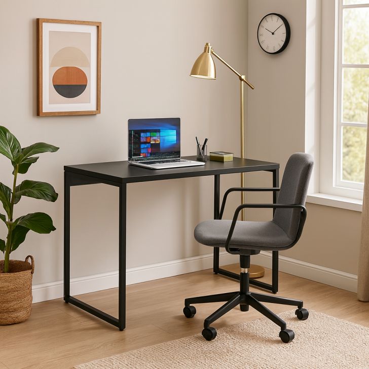 Mesa de Escritório Nikki Preta 120 cm