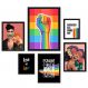 Kit 6 Quadros Decorativos LGBT - com vidro