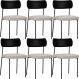 Kit 06 Cadeiras Para Sala De Jantar Melina L02 Couríssimo Preto Linho Cru - Lyam Decor