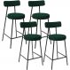 Kit 04 Banquetas Baixa Para Cozinha Sala De Jantar Bar Bancada Milão L02 Bouclê Verde - Lyam Decor