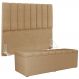 Kit Cabeceira Cama Box Casal 140cm Calçadeira Recamier Baú Dália W01 Linho Bege Escuro - Lyam Decor
