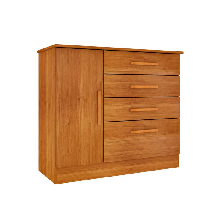 Cômoda Chicago I 1 Porta 4 Gavetas Cinamomo