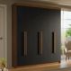 Guarda-Roupa Casal 6 Portas Batentes Rustic/Preto/Rustic Saturno Madesa