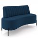 Sofá Chaise 2 Lugares Sala Living 135cm Pés Industrial Cayman K01 Veludo Azul Marinho - Lyam Decor