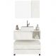 Kit Gabinete Balcão e Espelheira de Banheiro Marina Mármore Branco