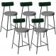 Kit 05 Banquetas Baixa Cozinha E Sala Jantar Bancada Milão L02 Facto Verde Cinza Escuro - Lyam Decor
