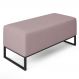 Puff Decorativo Para Sala de Estar Cléo W01 Base de Ferro 90 cm Suede Rosê - Lyam Decor