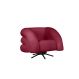 Poltrona Decorativa Giratória Micheli Veludo Vermelho - Montanaris Decor