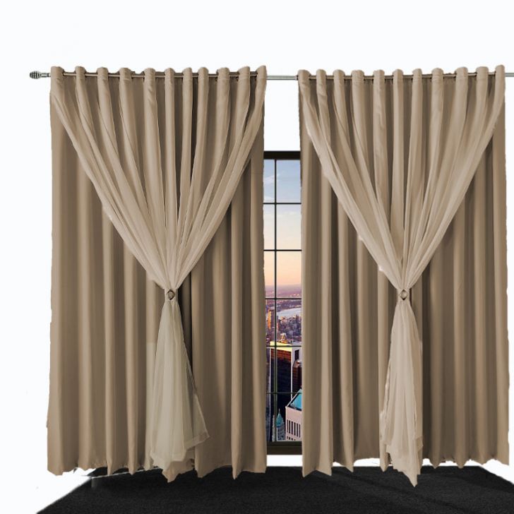 Cortina Blackout Ana Corta Luz 8,00 X 2,60 Quarto Bege