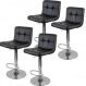 Kit com 4 Banquetas Gomos Confort , Giratoria, com Regulagem de Altura Preta
