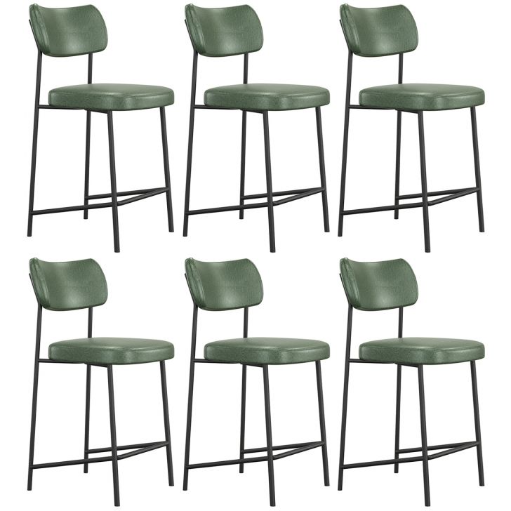 Banqueta Cozinha Média Kit 6 Milli Sintético Verde A14      - Mpozenato