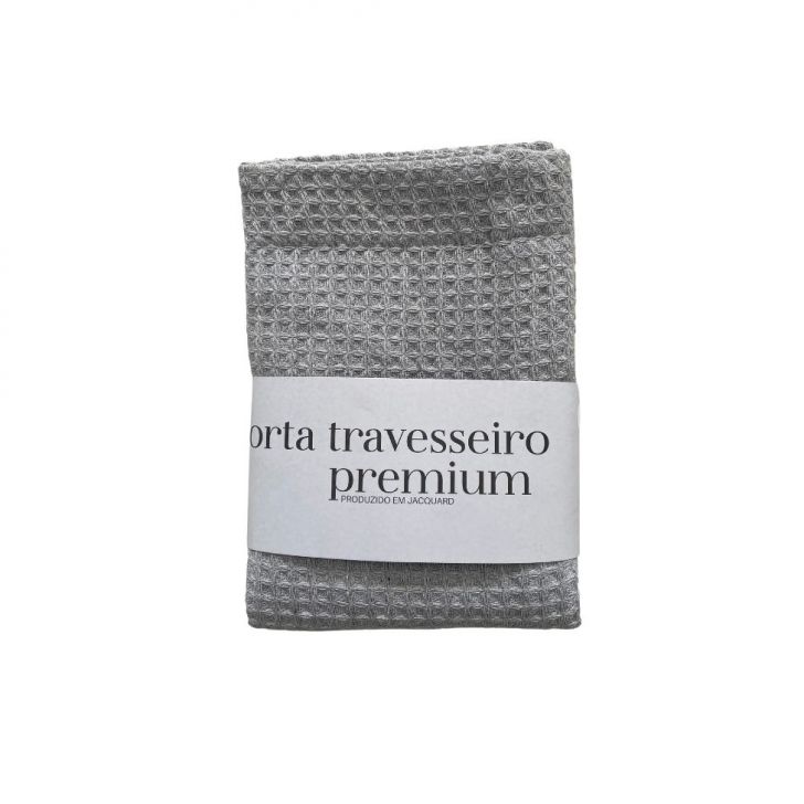 Porta Travesseiro Waffle Cinza 55x75 cm