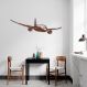 Quadro Escultura Avião Planando 80x24 Marrom