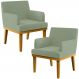 Kit 02 Poltronas Decorativa Para Sala De Estar E Recepção Beatriz W01 Bouclê Oliva - Lyam Decor