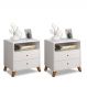 Conjunto 2 Mesas De Cabeceiras 2 Gavetas E 1 Nicho Branco