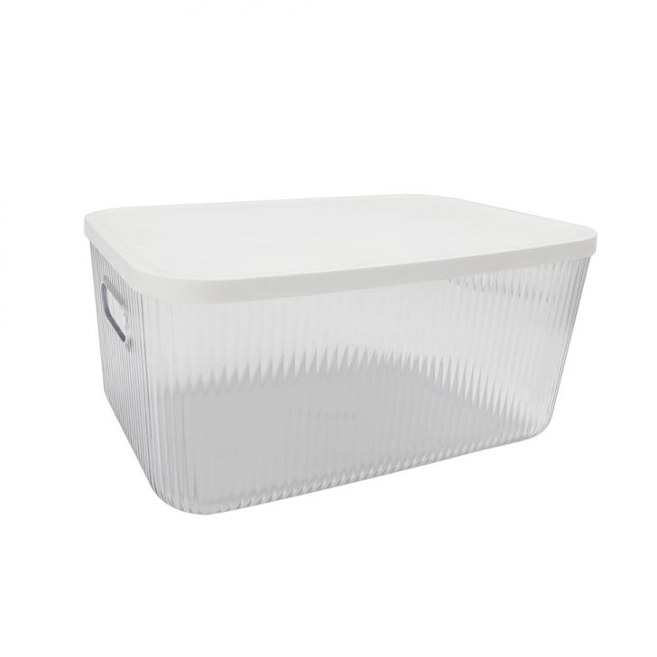 Caixa Organizadora Canelada Alta Transparente 5,5 L