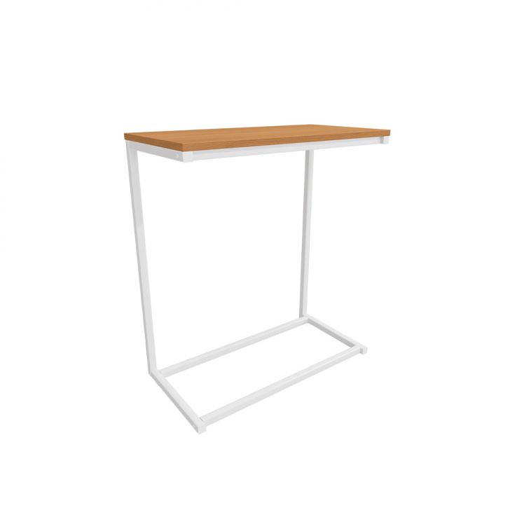 Mesa Lateral Retangular Goya Canela e Branca