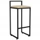 Banqueta Alta Para Cozinha Sala de Jantar Hanna L02 Preto Suede Bege - Lyam Decor